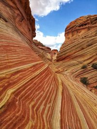 Scenic view of rock formations against sky