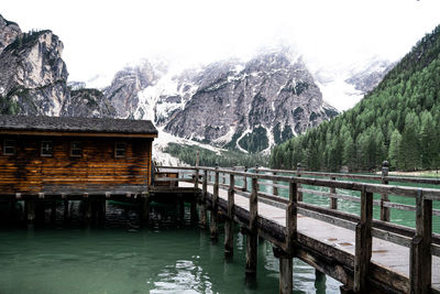 Scenic view of lake and mountains