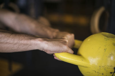 Close-up of hand holding fruit