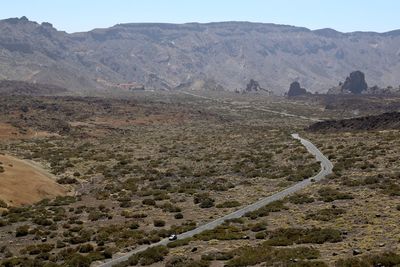 High angle view of mountain road