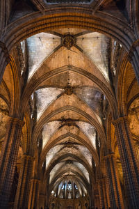 Low angle view of ceiling of cathedral