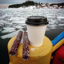 Close-up of ice cream in sea