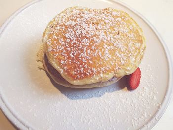 High angle view of dessert in plate