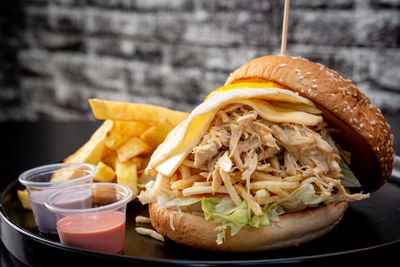 Close-up of food in plate