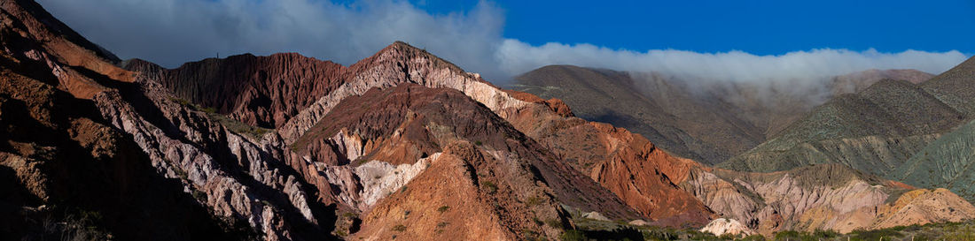 Panoramic view of mountains against sky