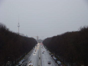 Cars moving on road in city