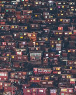 Full frame shot of illuminated cityscape