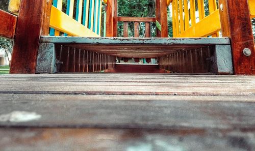 Wooden structure on wooden wall