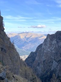 Scenic view of mountains against sky