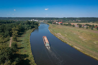 High angle view of river against sky