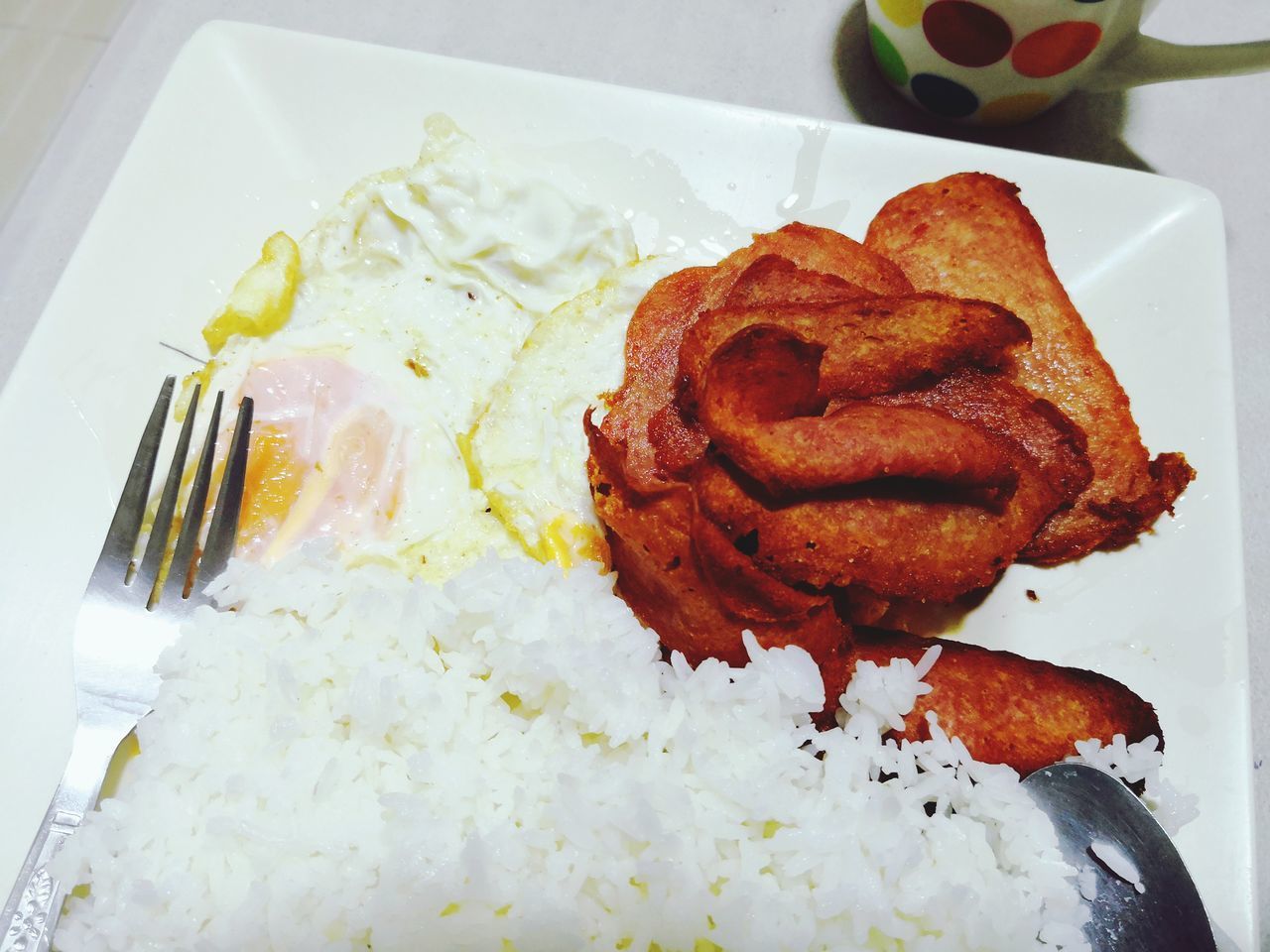 HIGH ANGLE VIEW OF FOOD ON TABLE