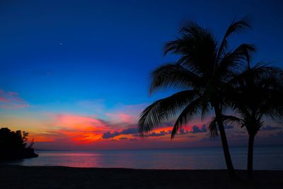 Scenic view of sea against sky at sunset