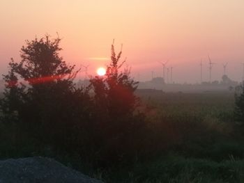 Scenic view of landscape during sunset