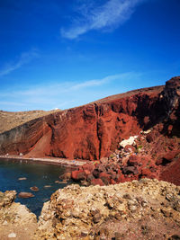 Scenic view of red beach