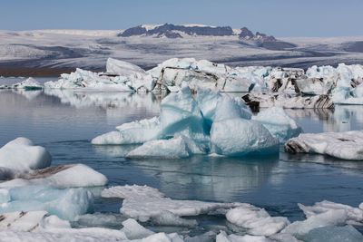 Scenic view of frozen lake