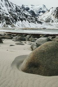 Scenic view of snowcapped mountains