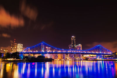 Illuminated city at night