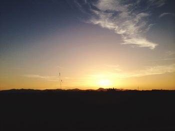 Silhouette of landscape at sunset