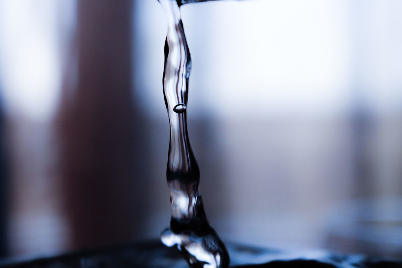 CLOSE UP OF WATER DROP OF LEAF