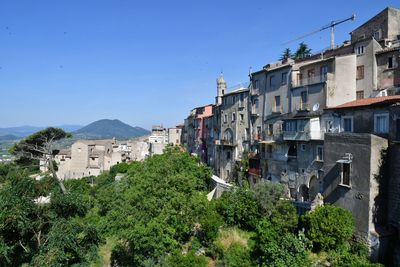 Vew of the countryside of guardia sanframondi, a village in the province of benevento, italy.