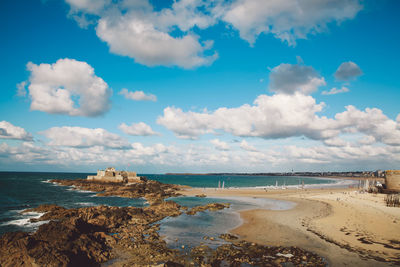 Panoramic view of beach against sky