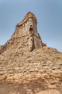 Low angle view of rock formations