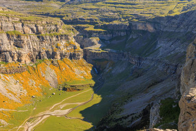 Aerial view of rock formations