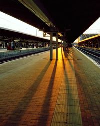 Illuminated railroad station