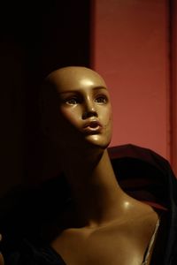 Close-up of mannequin at retail store