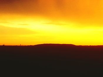 Scenic view of landscape against sky during sunset