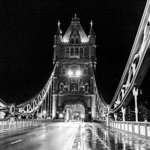 View of illuminated bridge at night