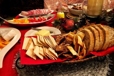 Close-up of food on table