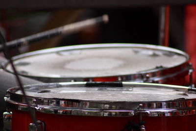 Close-up of drums