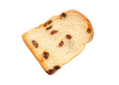 Close-up of cake against white background