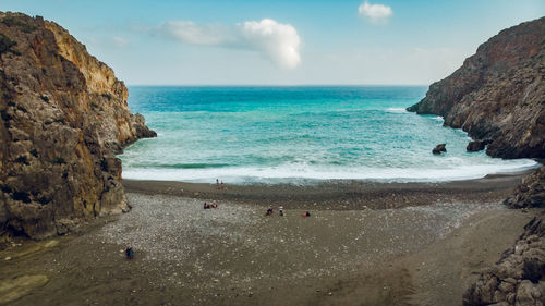 Scenic view of beach against sky