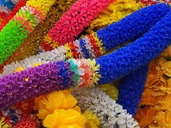 Full frame shot of multi colored flowers at market