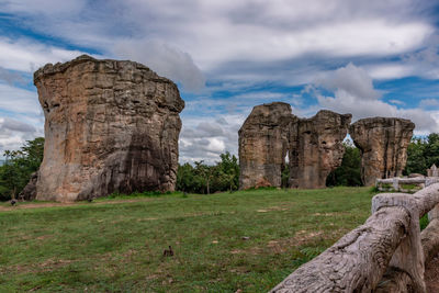 View of castle against cloudy sky