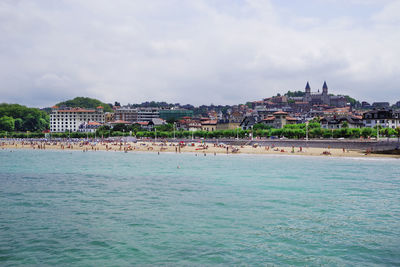 View of town by sea