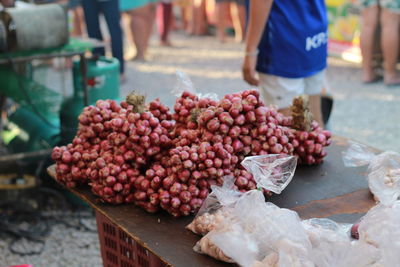 Various fruits for sale at market stall