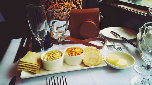 Close up of food on table