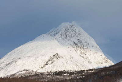 Scenic view of snowcapped mountain against sky