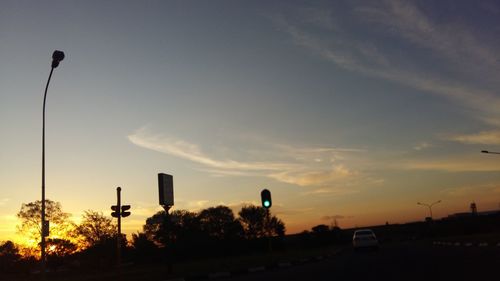 View of road at sunset