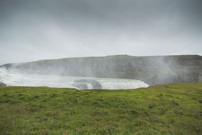 Scenic view of waterfall