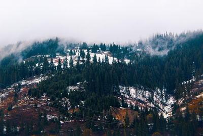 Panoramic shot of cityscape against sky during winter