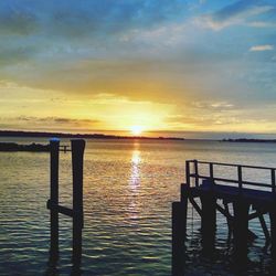 Scenic view of sunset over sea