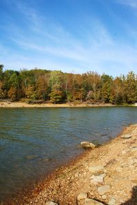 Scenic view of river and trees against sky