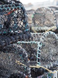 Close-up of fishing nets