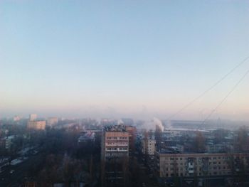 Cityscape against clear sky