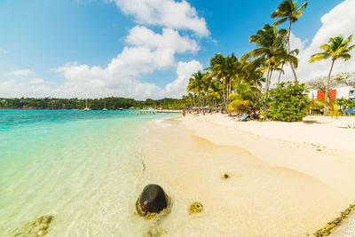 Scenic view of beach against sky