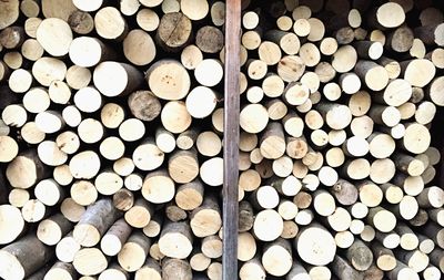 Full frame shot of logs